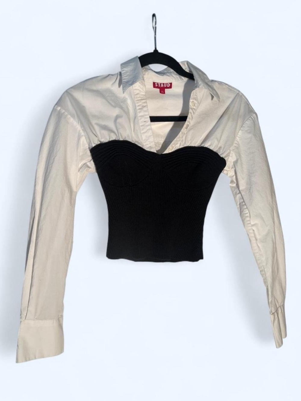 STAUD Hazel Top Size XS Long Sleeve Sweater Button Up - Picture 9 of 12